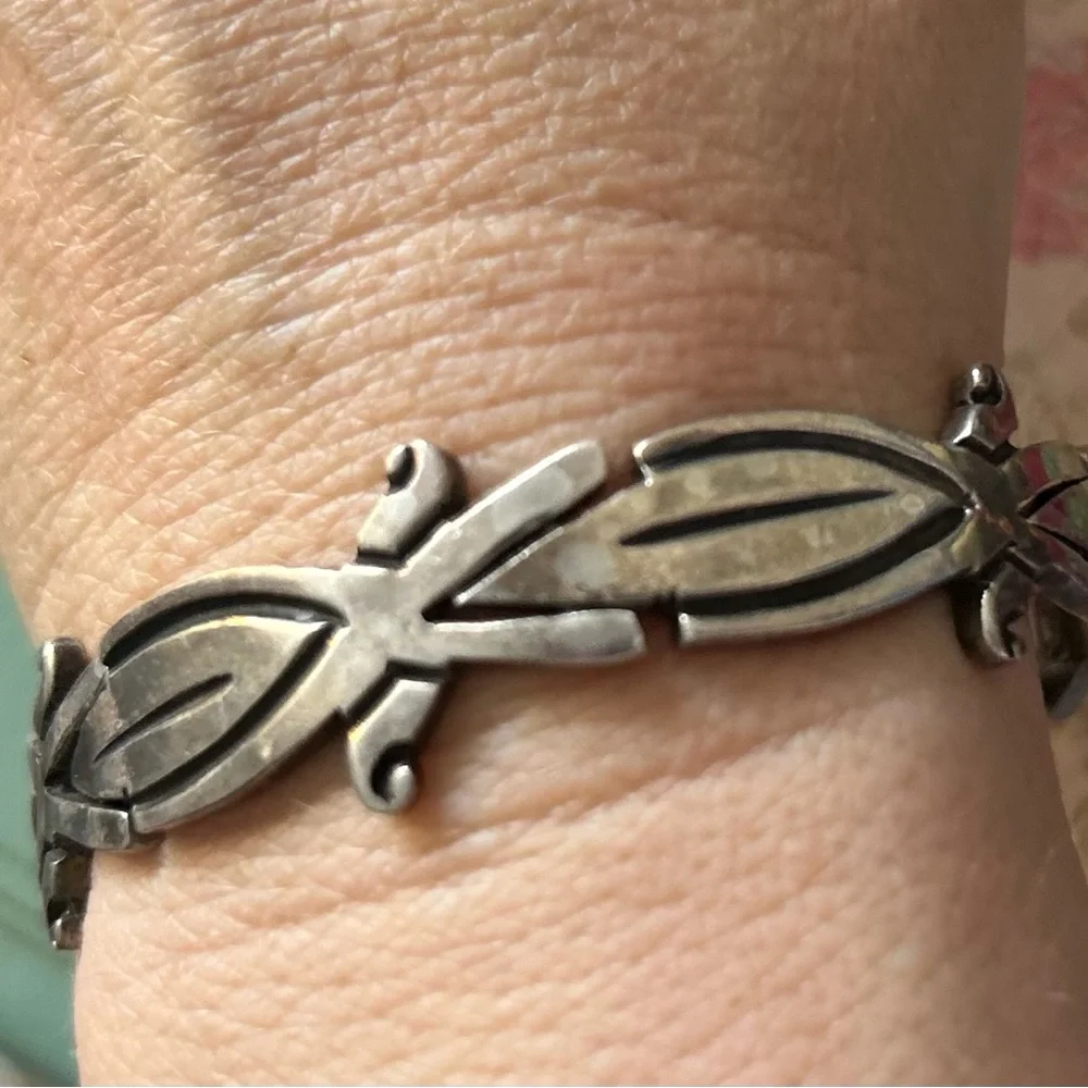 JV JACOB VINTAGE TAXCO midcentury modern Sterling Silver vintage bracelet - Picture 3 of 10